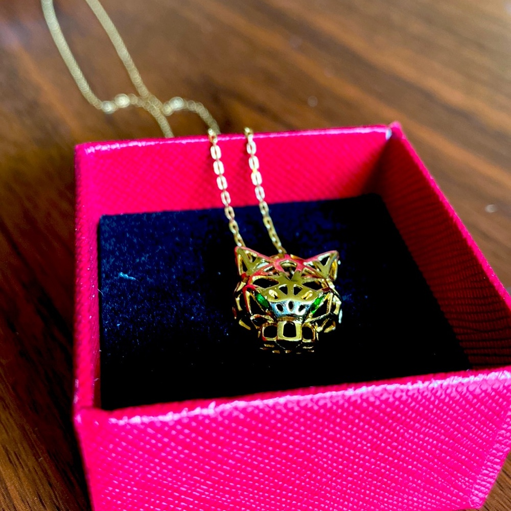 18kt Pure Solid Lightweight Skeleton Skull Panthe… - image 1